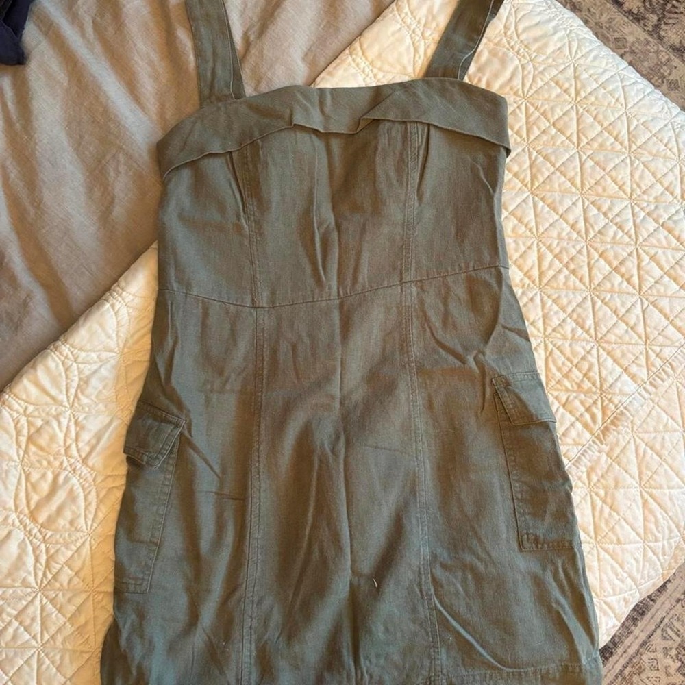 SO Goods For Life Women's Military Green Utility Cargo Mini Dress Size 3